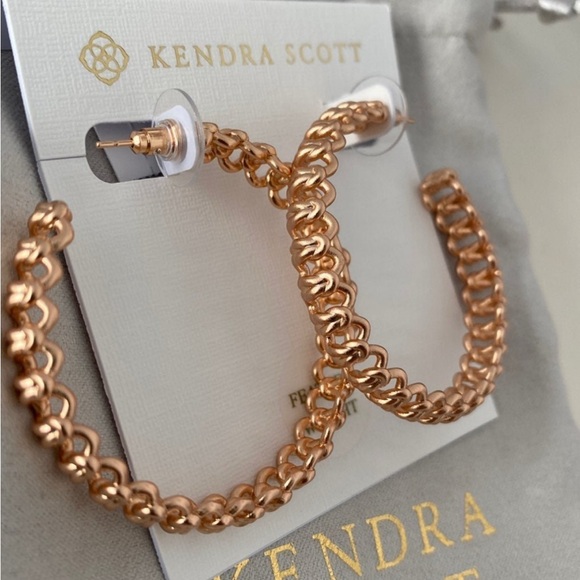 Kendra Scott Fallyn Hoop Earrings, Rose Gold-Plated! - Picture 3 of 4